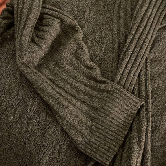 Lane Bryant Shawl neck cable knit open front cardigan women’s 26/28 dark green‎ - Picture 14 of 14